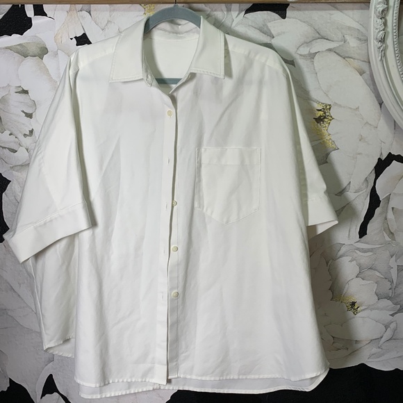 Lululemon white oversized collared button up shirt casual sz M - Picture 1 of 11